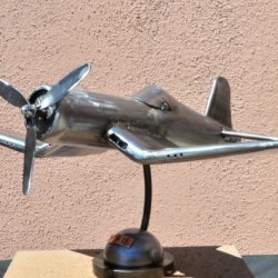 F4U Corsair Metal Airplane Sculpture with stand (SOLD)