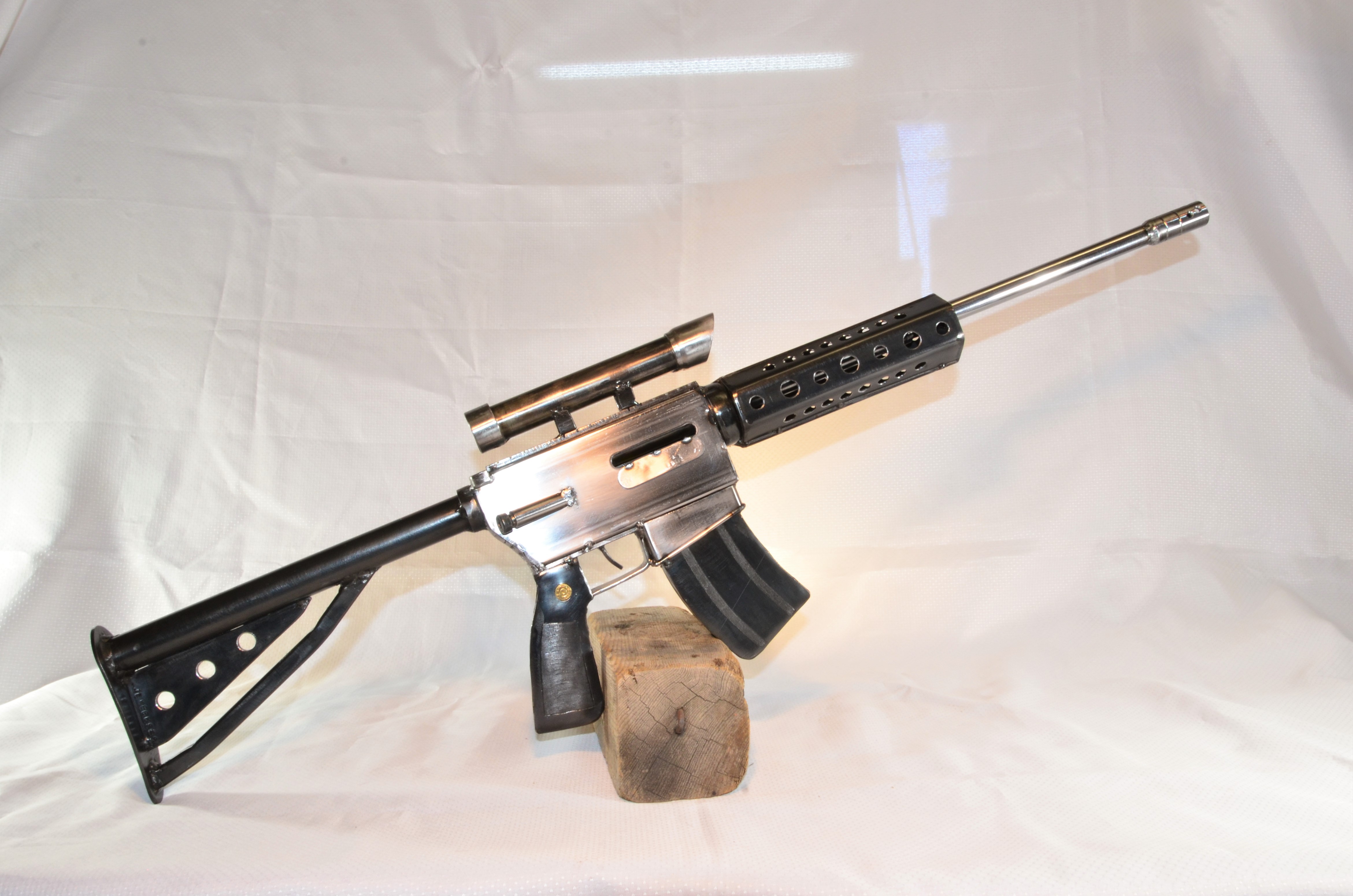 All Steel AR15 Replica Rifle Sculpture