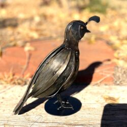 Steel Quail Sculpture