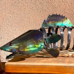 Steel Walleye Fish Sculpture